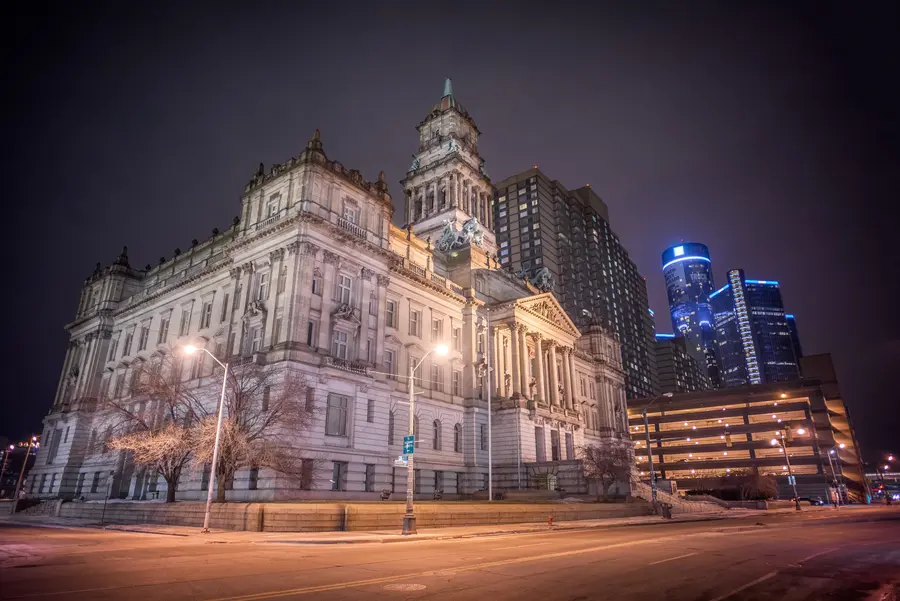 Wayne County Building at night, Detroit